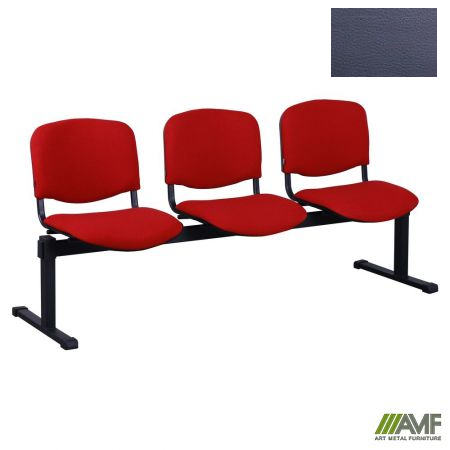 Стілець офісний AMF Ізо-3 чорний Скаден темно-сірий (019518)